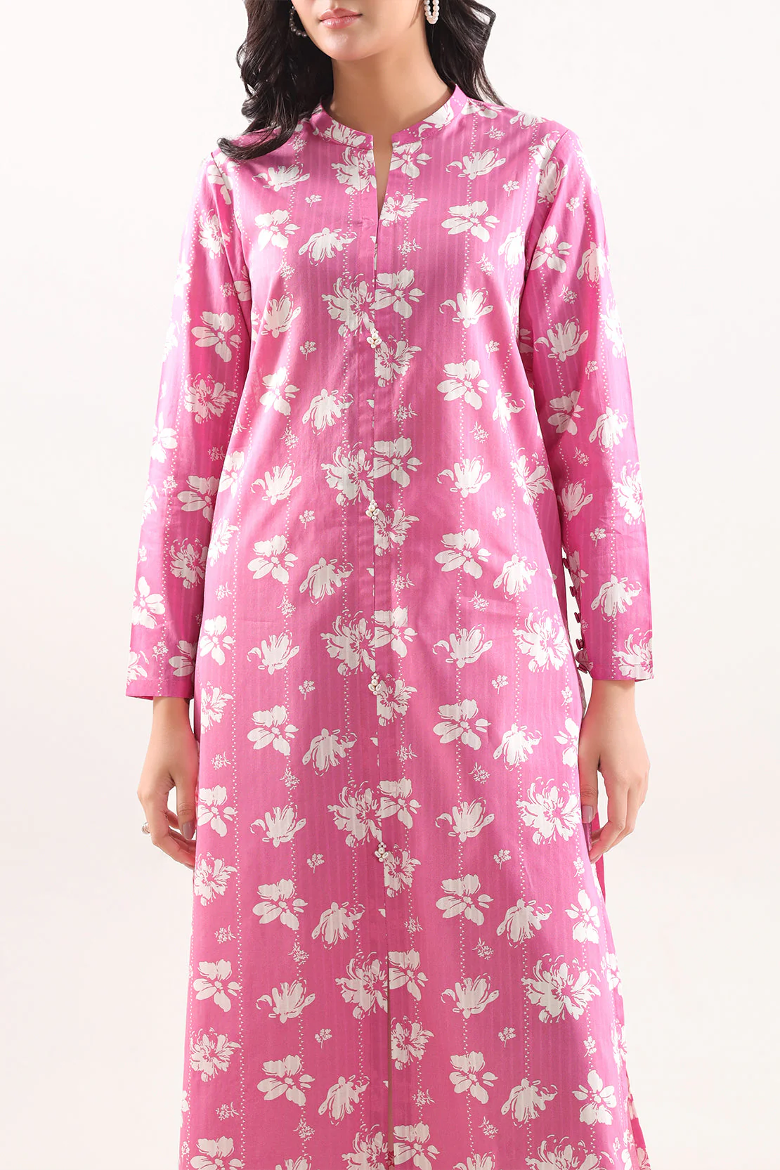 Unstitched Printed Self Stripe Lawn 2 Piece (Shirt/Trouser) - Image 2