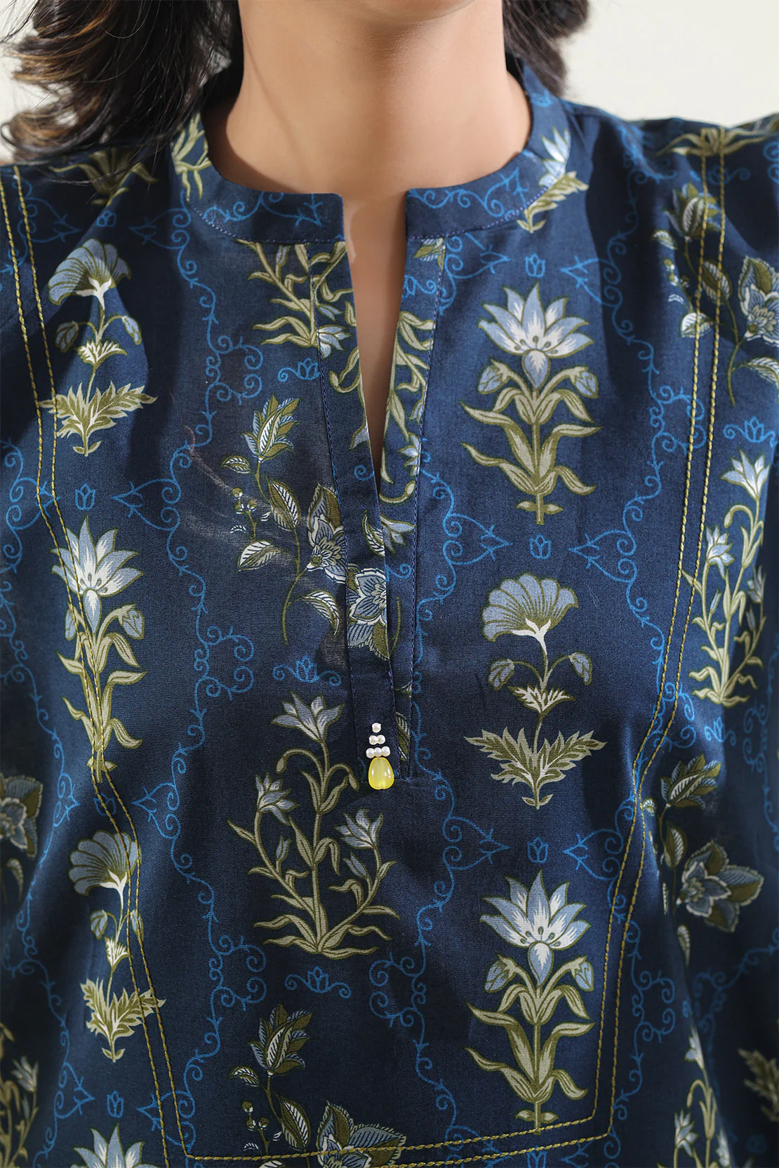 Unstitched Printed Self Stripe Lawn 2 Piece (Shirt/Trouser) - Image 5