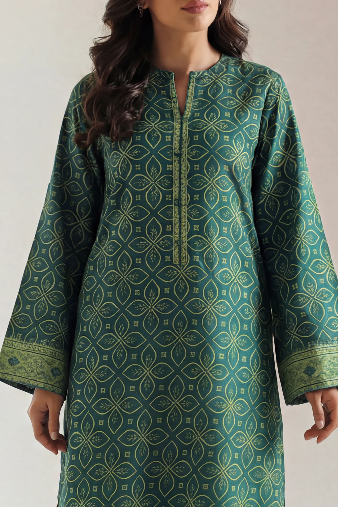 Unstitched Printed Self Stripe Lawn 2 Piece (Shirt/Trouser) - Image 2
