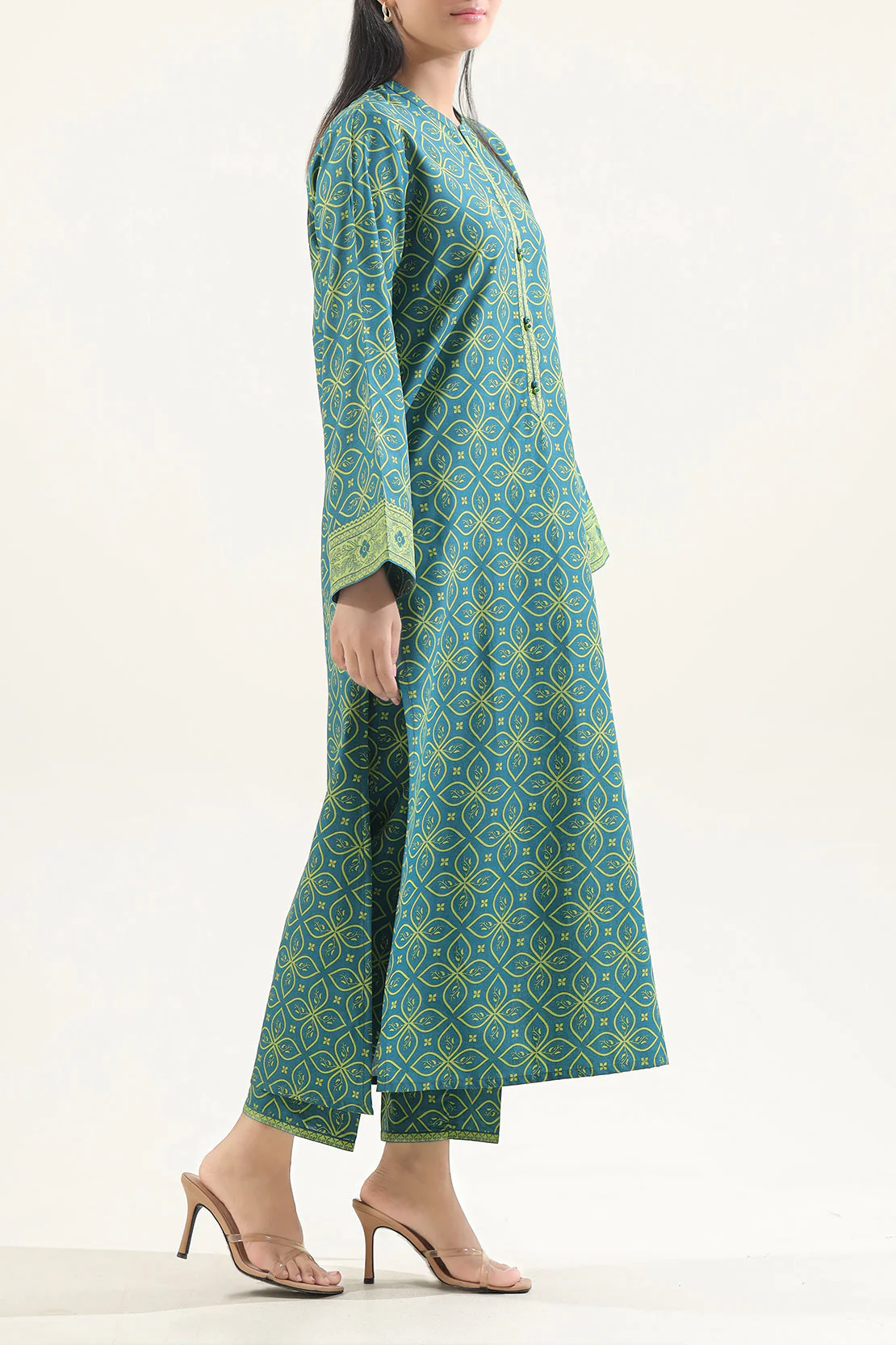 Unstitched Printed Self Stripe Lawn 2 Piece (Shirt/Trouser) - Image 3