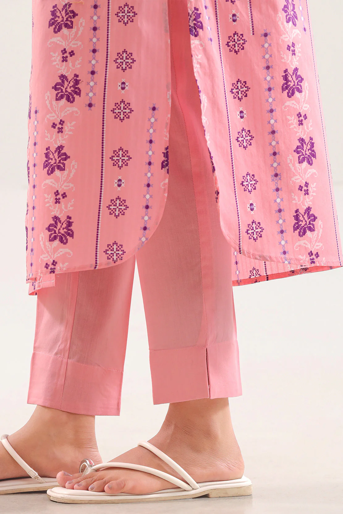 Unstitched Printed Self Stripe Lawn 2 Piece (Shirt/Trouser) - Image 5