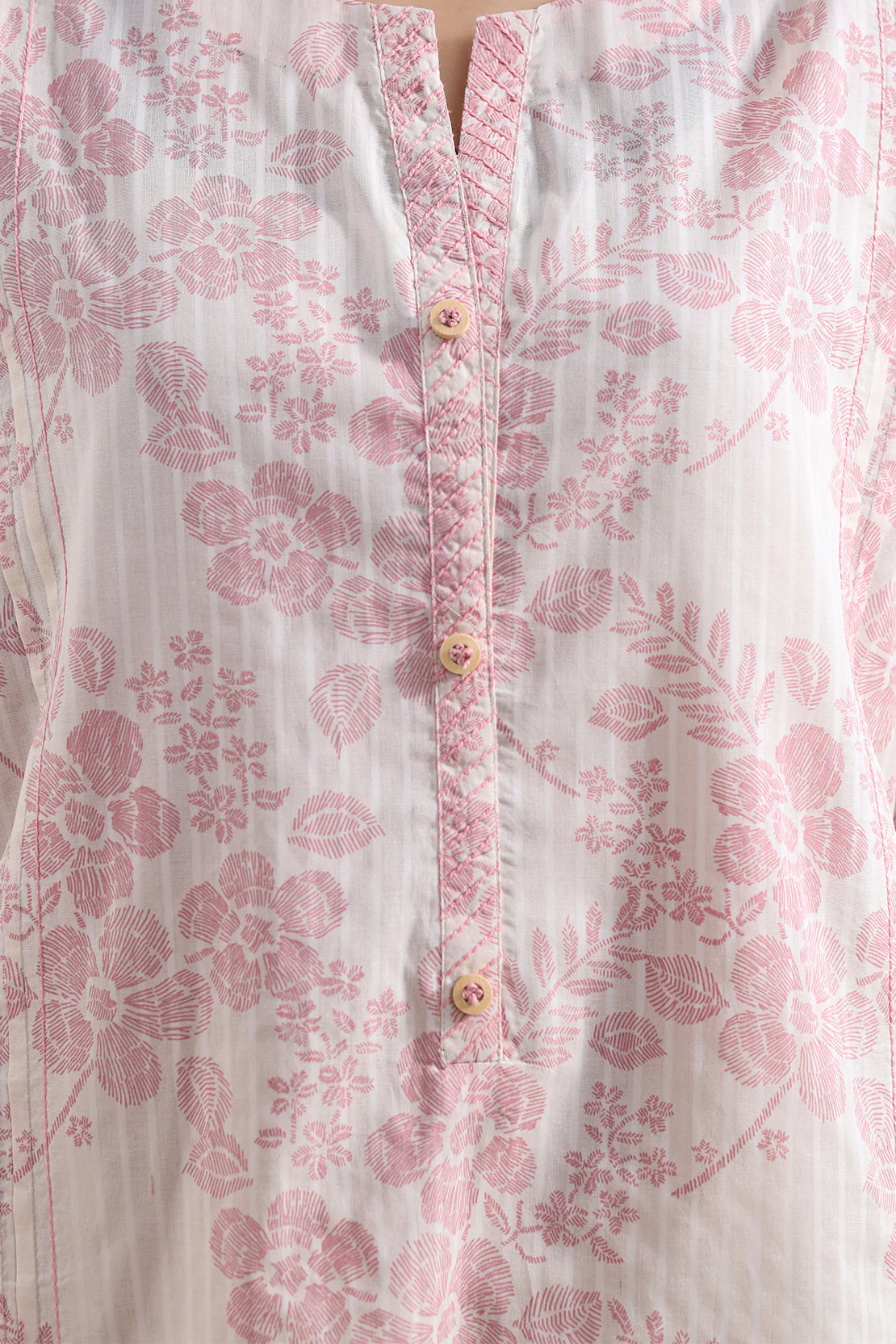 Unstitched Printed Self Stripe Lawn 3 Piece - Image 3