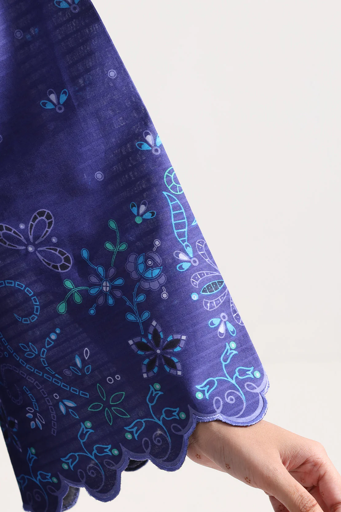 Unstitched Printed Self Stripe Lawn 3 Piece - Image 6