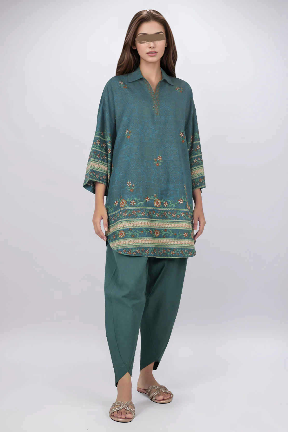 Unstitched Printed Soft Khaddar 2 Piece (Shirt/Trouser)