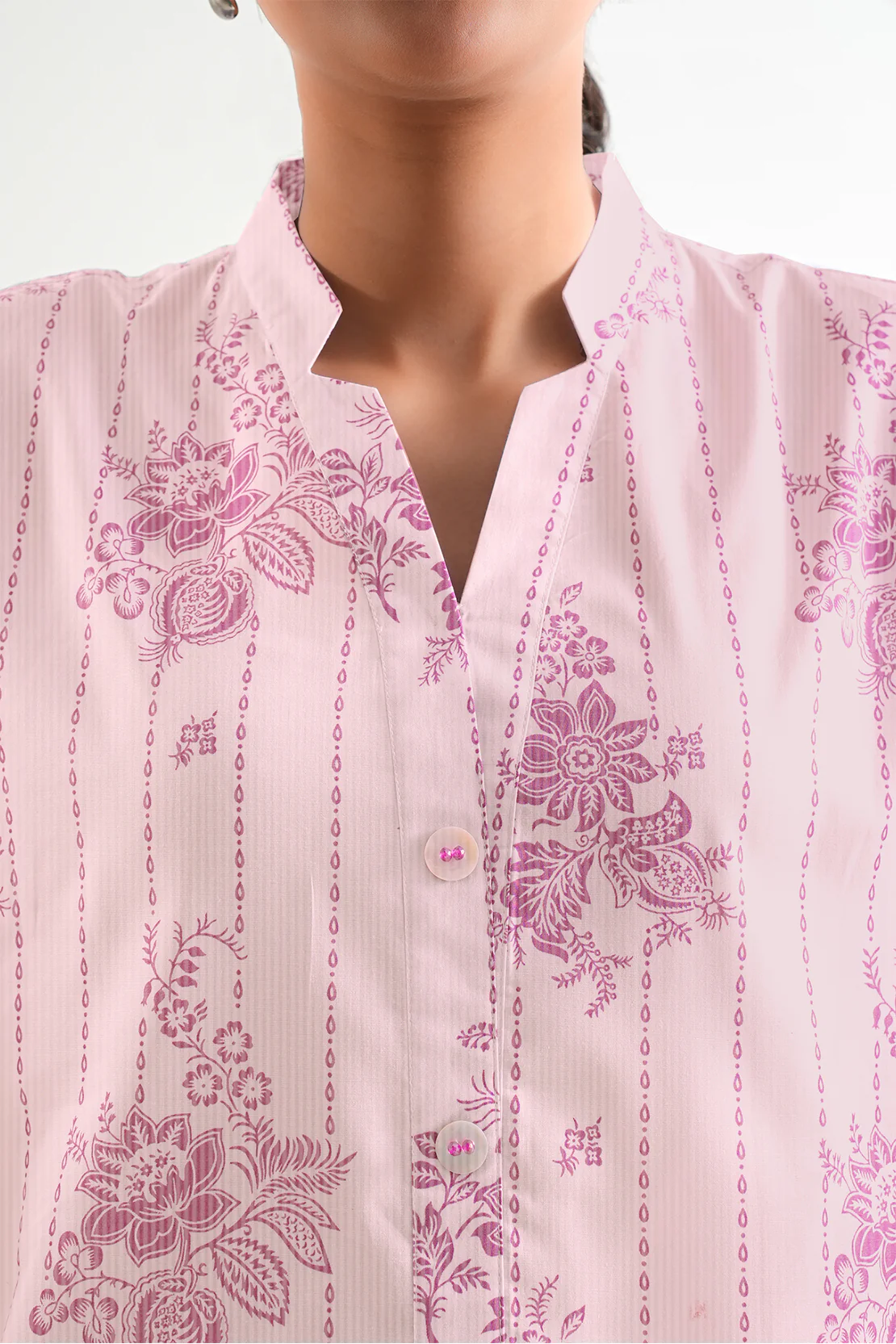Unstitched Printed Self Strip Lawn 2 Piece (Shirt/Trouser) - Image 3