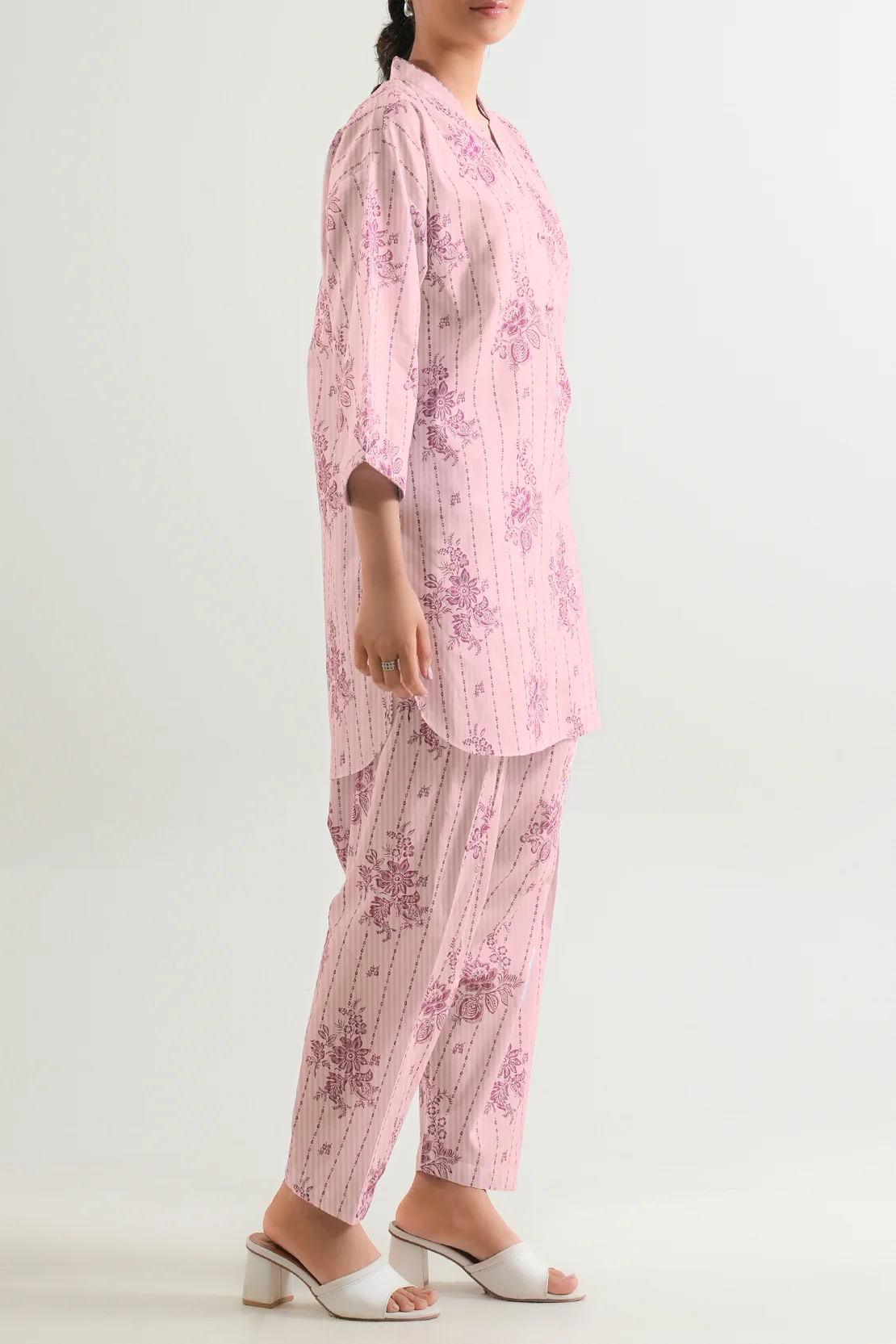 Unstitched Printed Self Strip Lawn 2 Piece (Shirt/Trouser) - Image 4