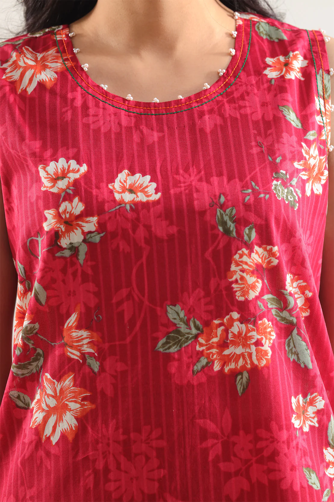 Unstitched Printed Strip Lawn 3 Piece - Image 4