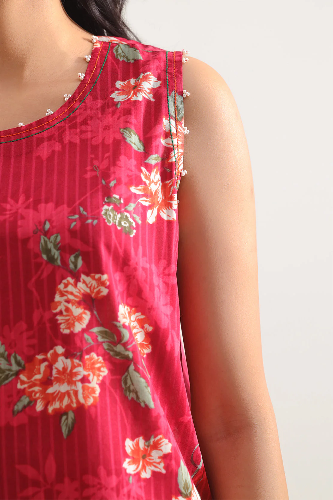 Unstitched Printed Strip Lawn 3 Piece - Image 5