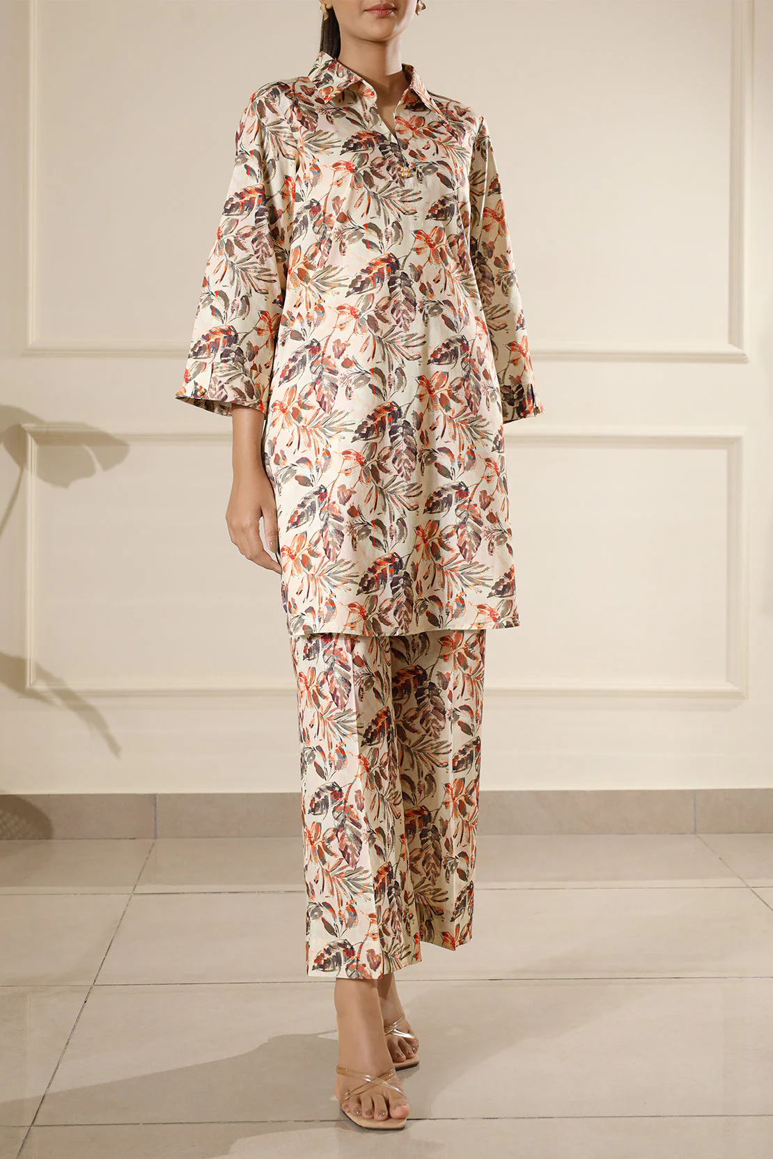 Unstitched Printed Stripe Lawn Shirt