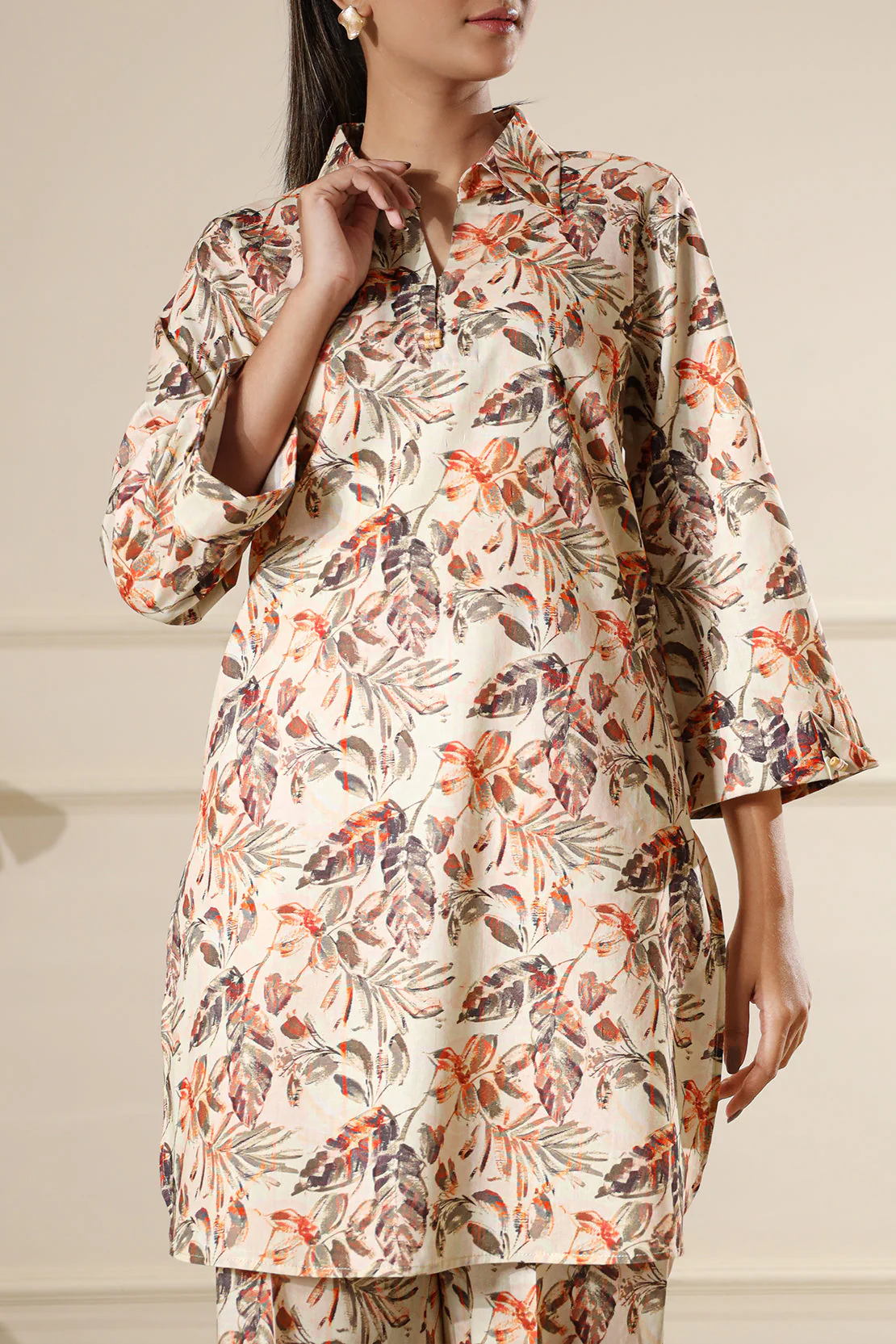 Unstitched Printed Stripe Lawn Shirt - Image 3