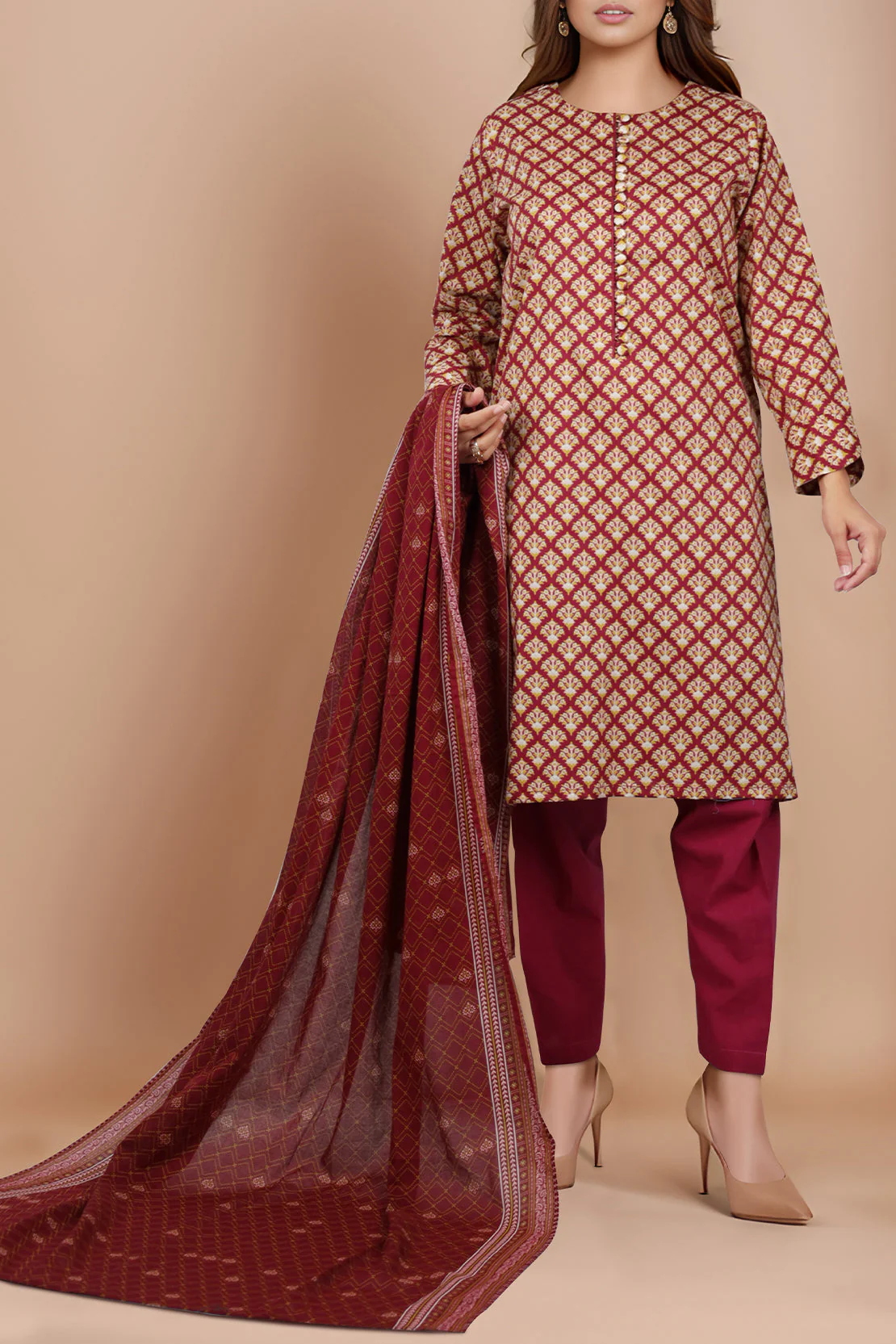 Unstitched Printed Viscose 2 Piece (Shirt/Dupatta) - Image 3