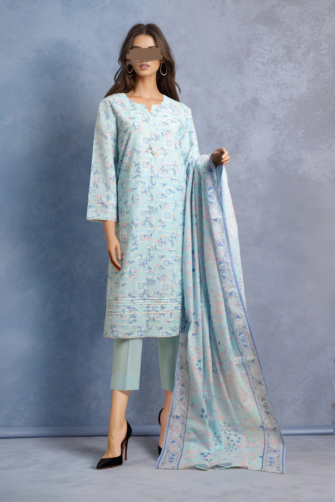 Unstitched Printed Viscose Twill 2 Piece (Shirt/Trouser)