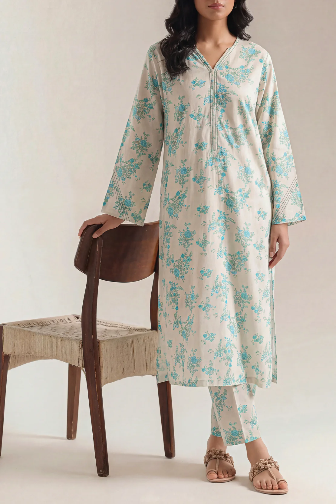 Unstitched Printed Viscose Twill 2 Piece (Shirt/Trouser)