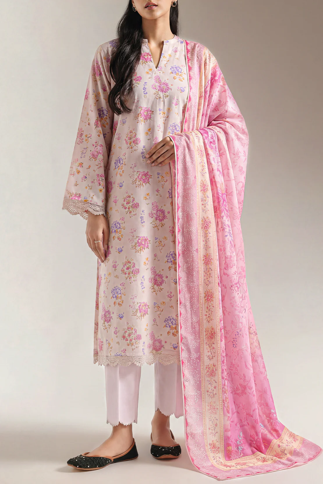Unstitched Printed Warm Cotton 3 Piece