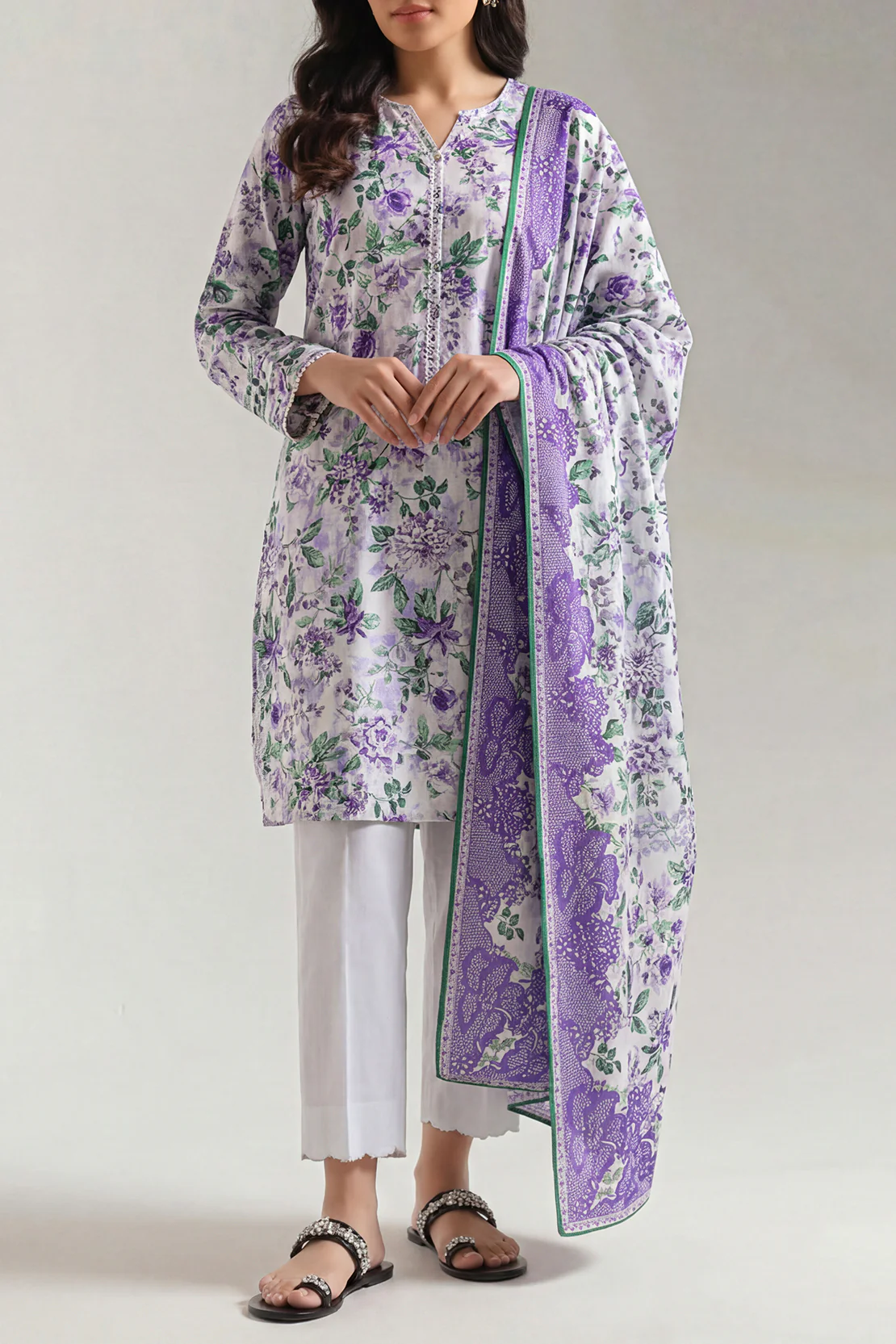 Unstitched Printed Warm Cotton 3 Piece - Image 2