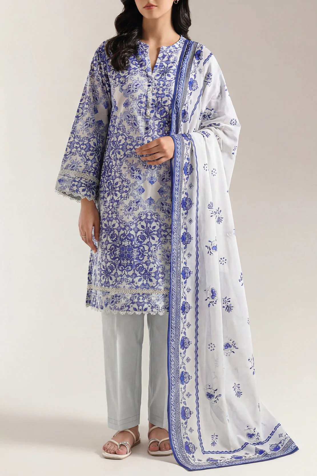 Unstitched Printed Warm Cotton 3 Piece