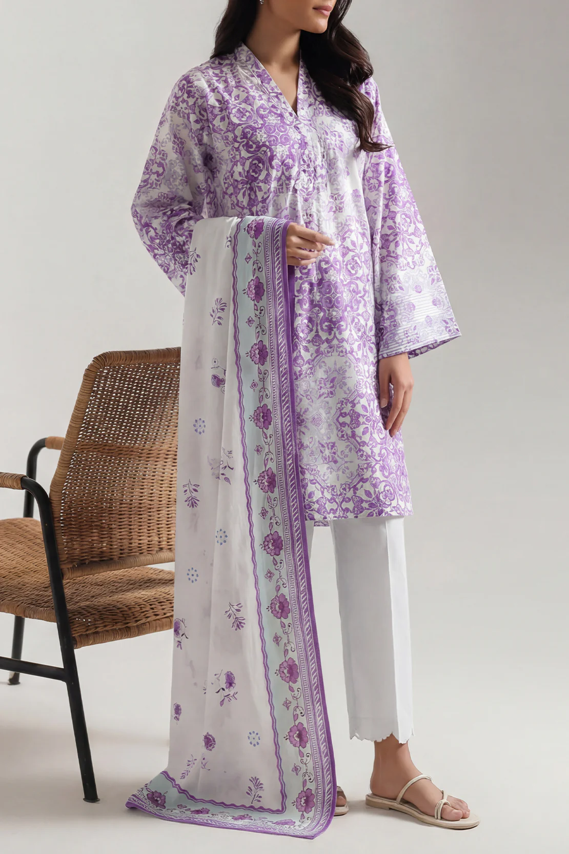 Unstitched Printed Warm Cotton 3 Piece - Image 2