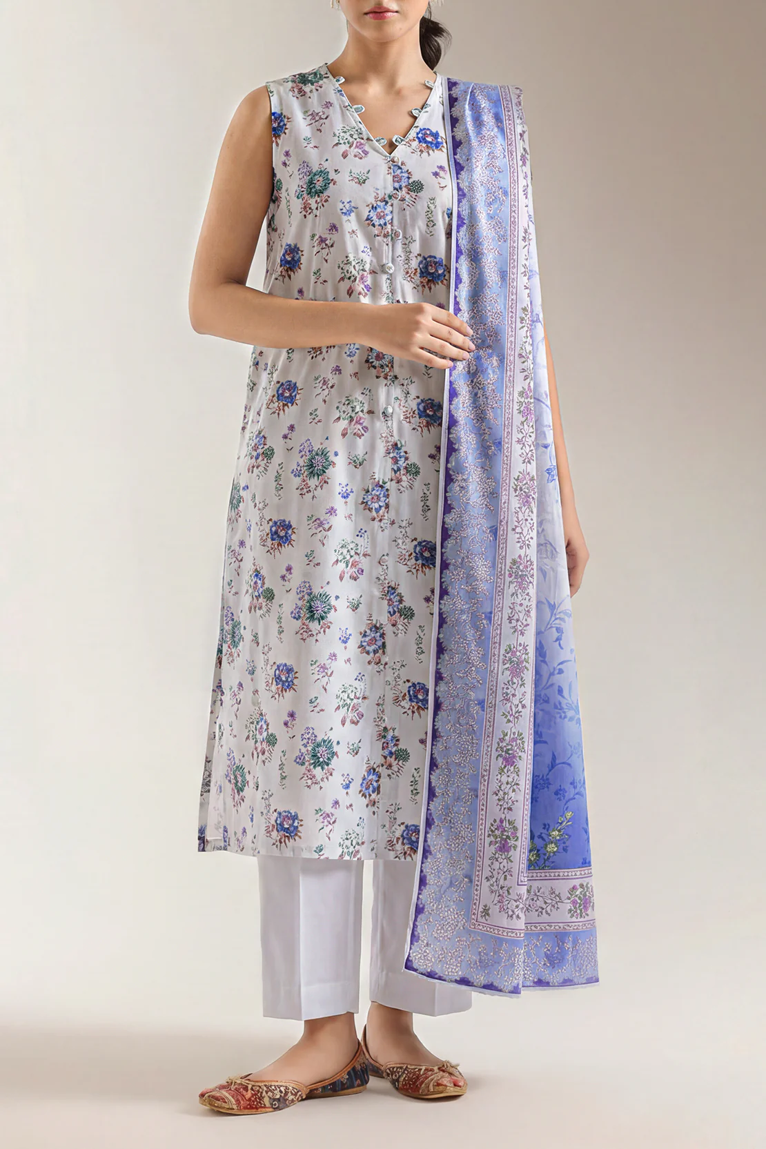 Unstitched Printed Warm Cotton 3 Piece