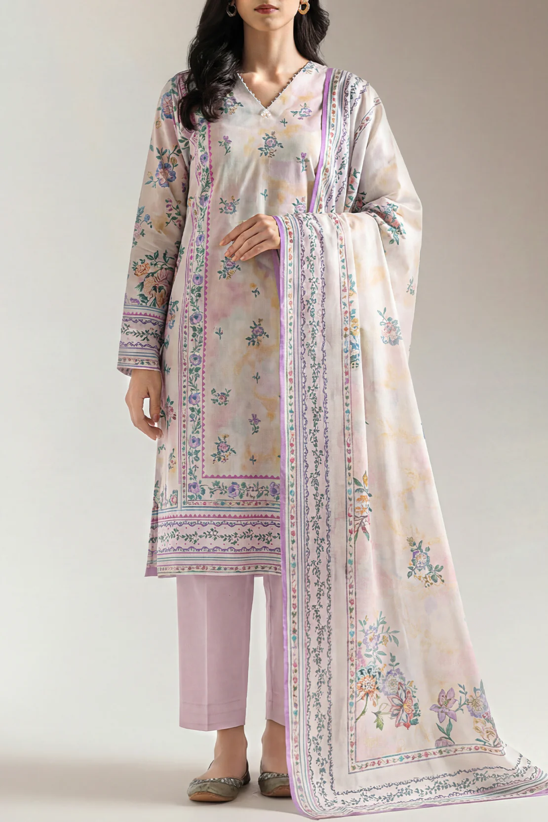Unstitched Printed Warm Cotton 3 Piece