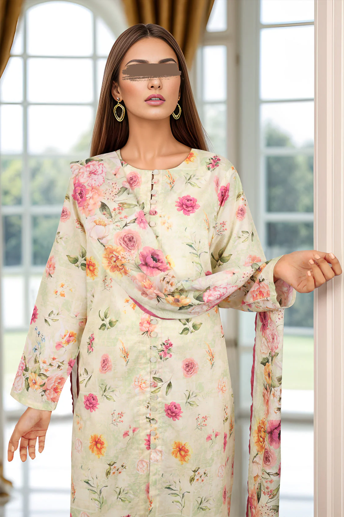 Unstitched Self Jacquard 3 Piece - Image 2