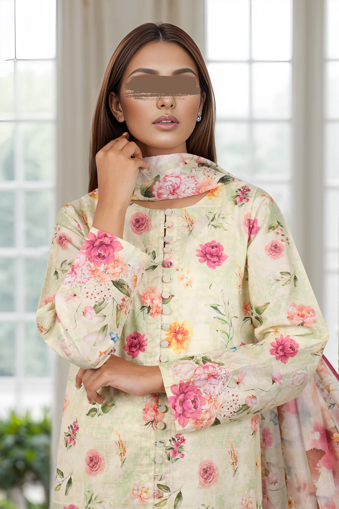 Unstitched Self Jacquard 3 Piece - Image 3