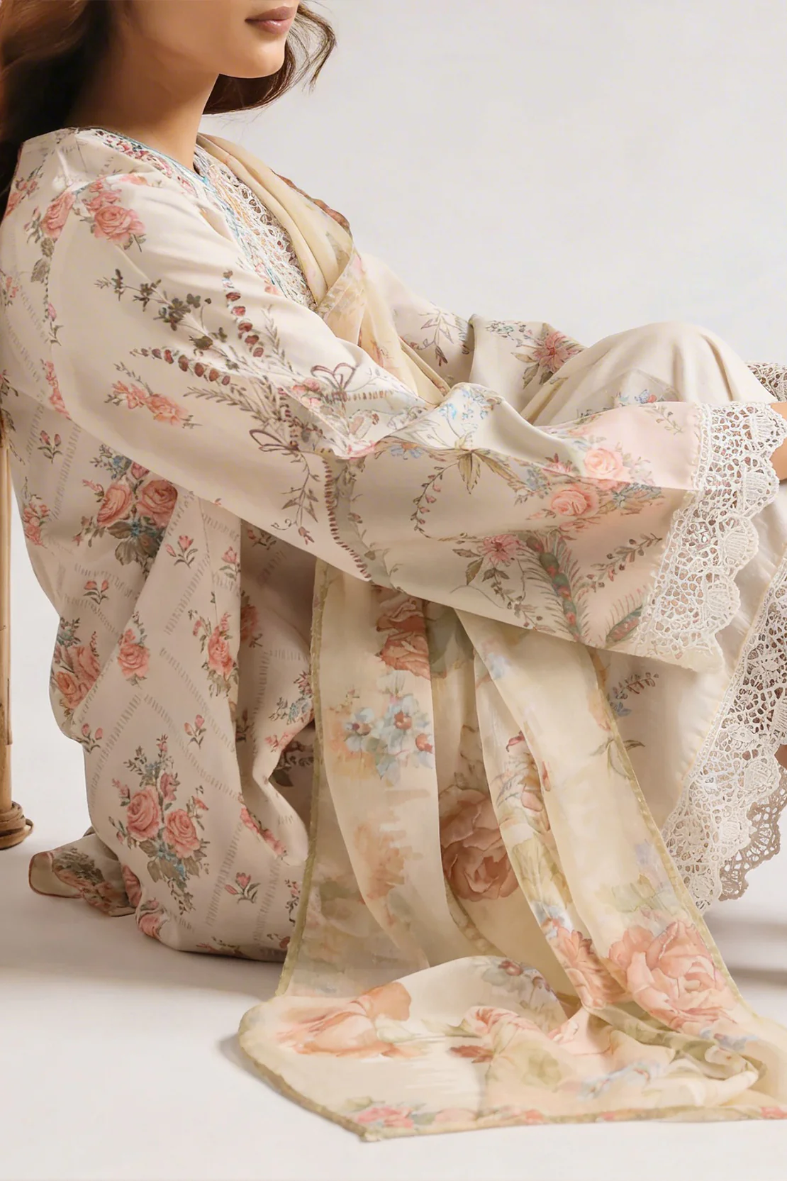 Unstitched Self Jacquard 3 Piece - Image 2
