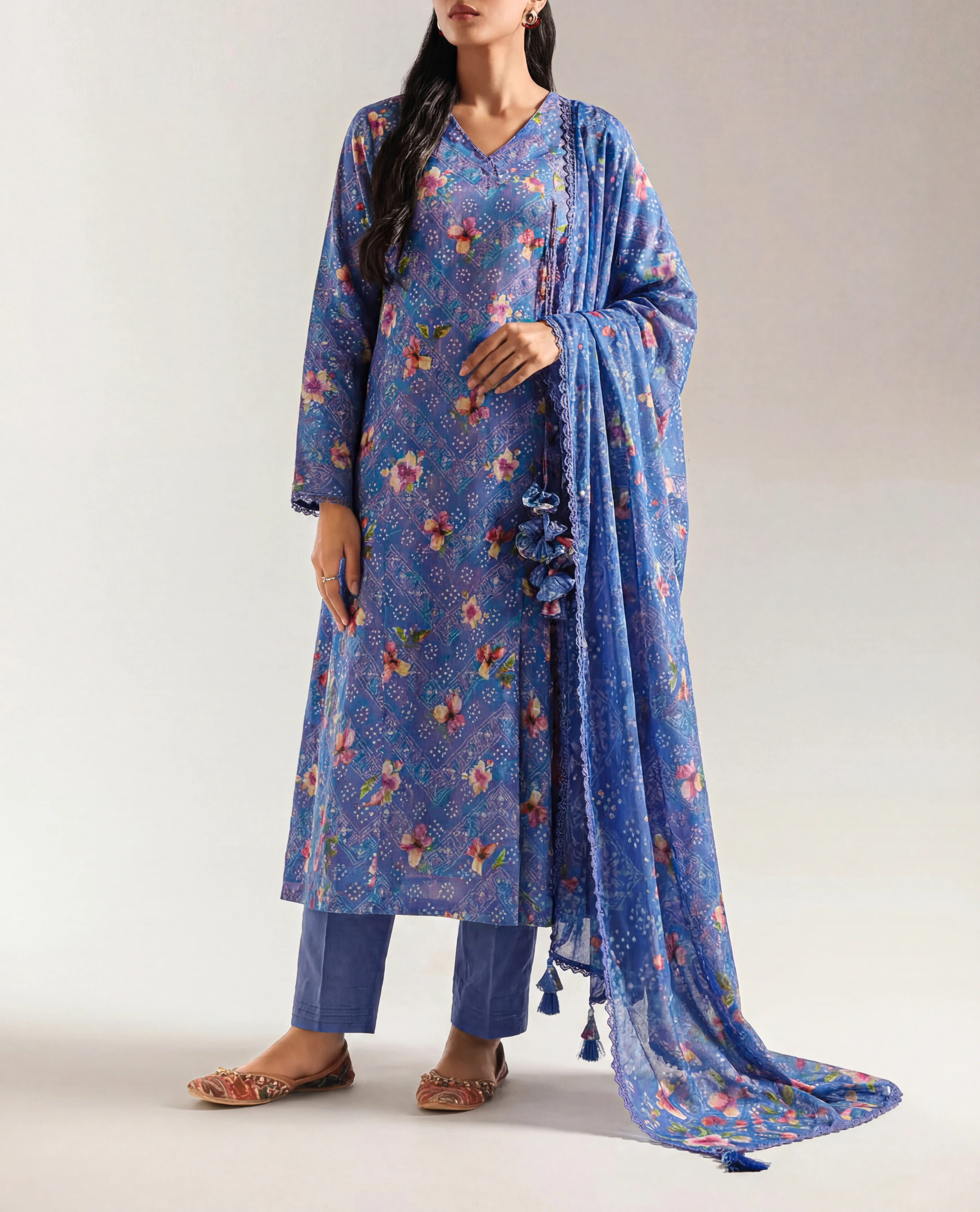 Unstitched Self Jacquard 3 Piece