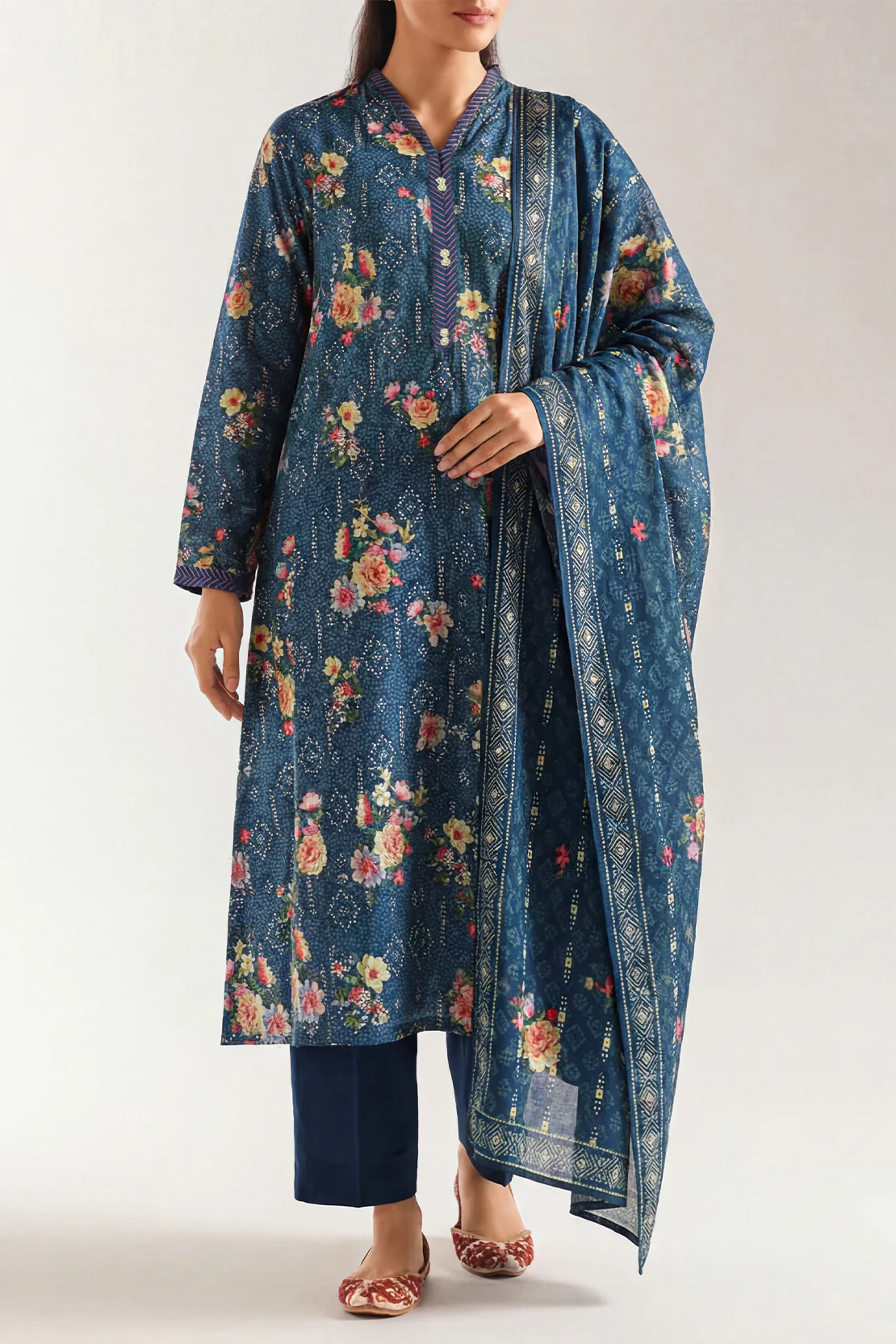 Unstitched Self Jacquard 3 Piece