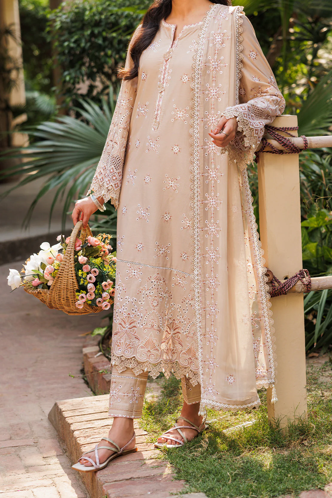 Unstitched Solid Embroidered Cambric 2 Piece (shirt/trouser)