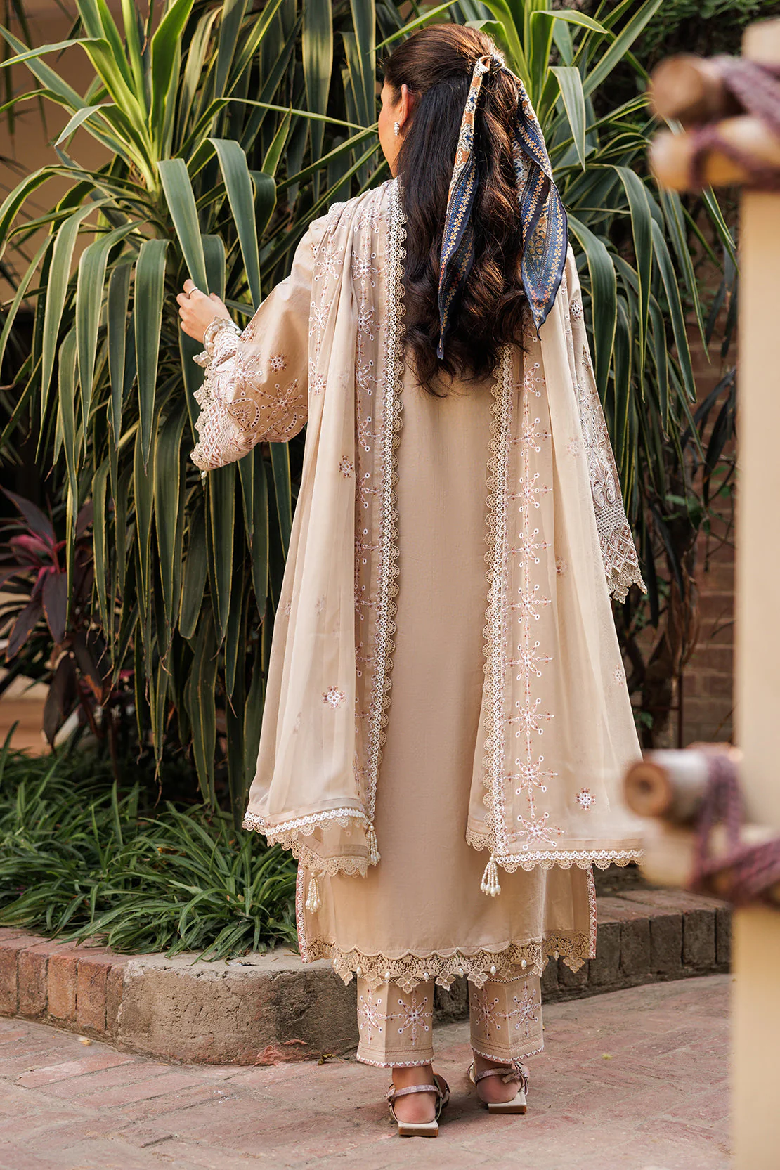 Unstitched Solid Embroidered Cambric 2 Piece (shirt/trouser) - Image 2