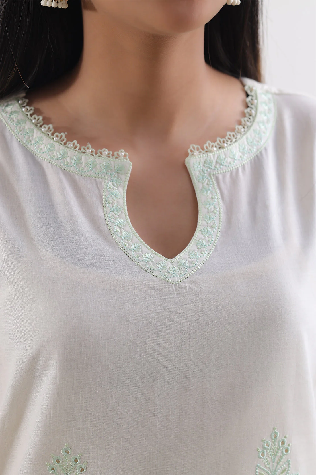Unstitched Solid Embroidered Cambric 2 Piece (Shirt/Trouser) - Image 3