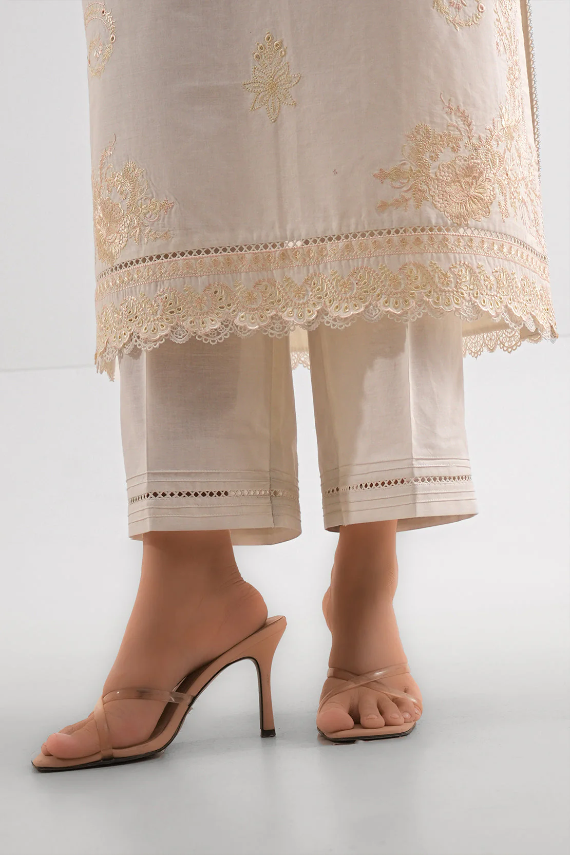 Unstitched Solid Embroidered Cambric 2 Piece (shirt/trouser) - Image 5