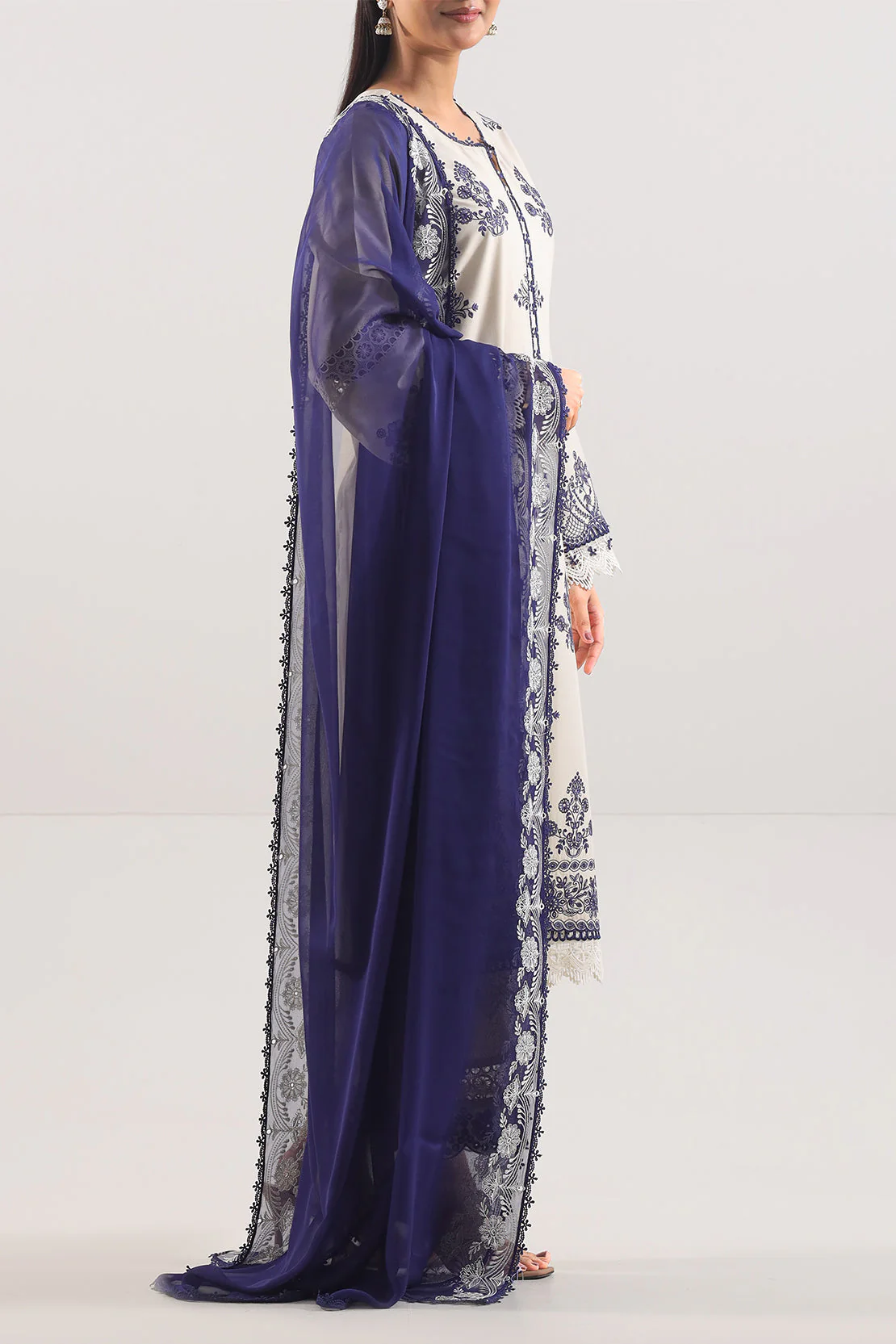 Unstitched Solid Embroidered Cambric 2 Piece (Shirt/Trouser) - Image 3