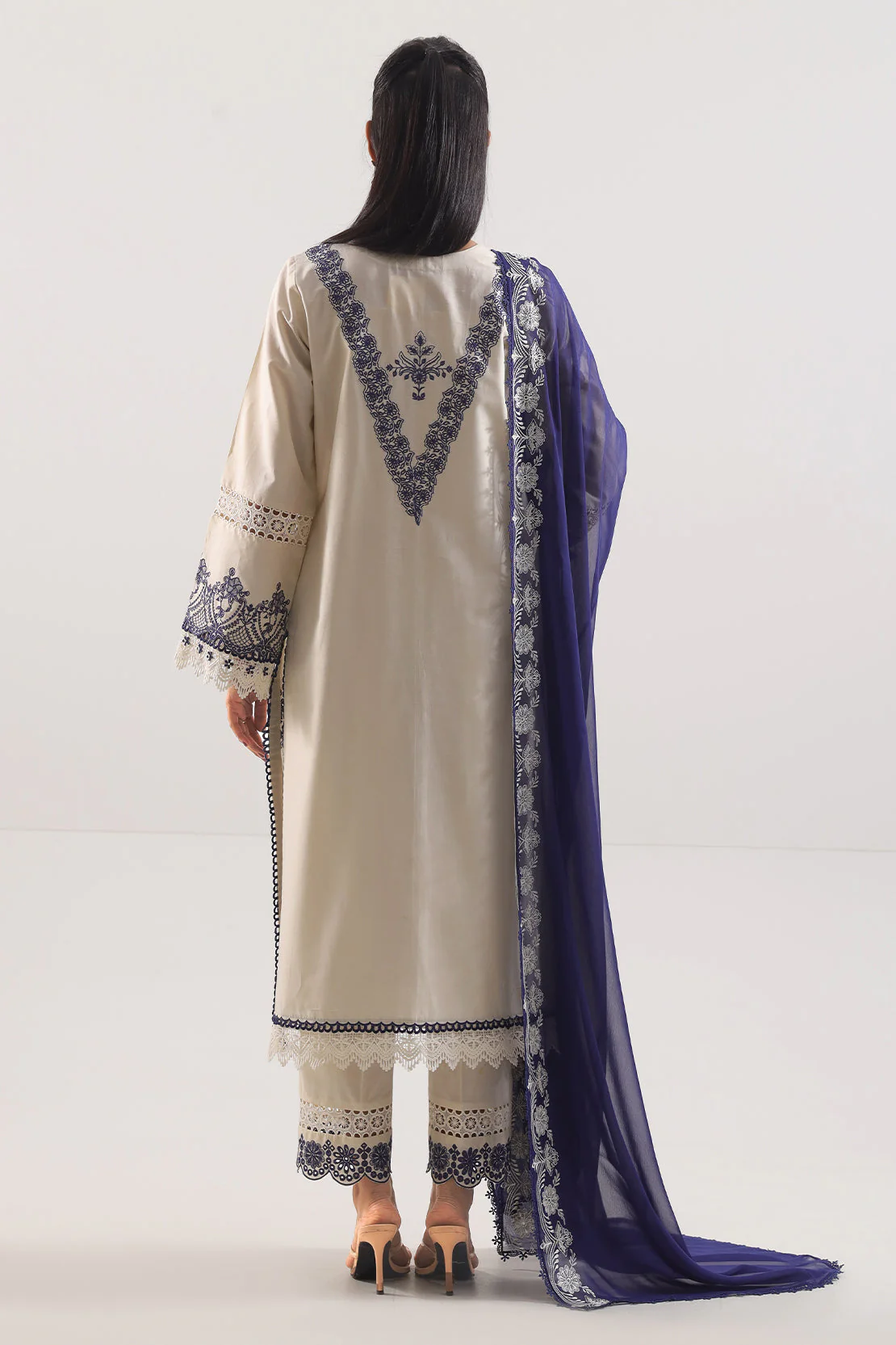 Unstitched Solid Embroidered Cambric 2 Piece (Shirt/Trouser) - Image 4