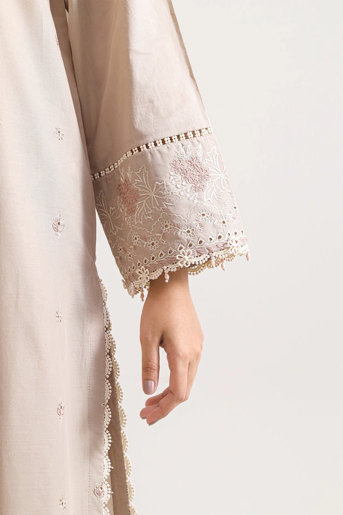 Unstitched Solid Embroidered Cambric 2 Piece (Shirt/Trouser) - Image 4