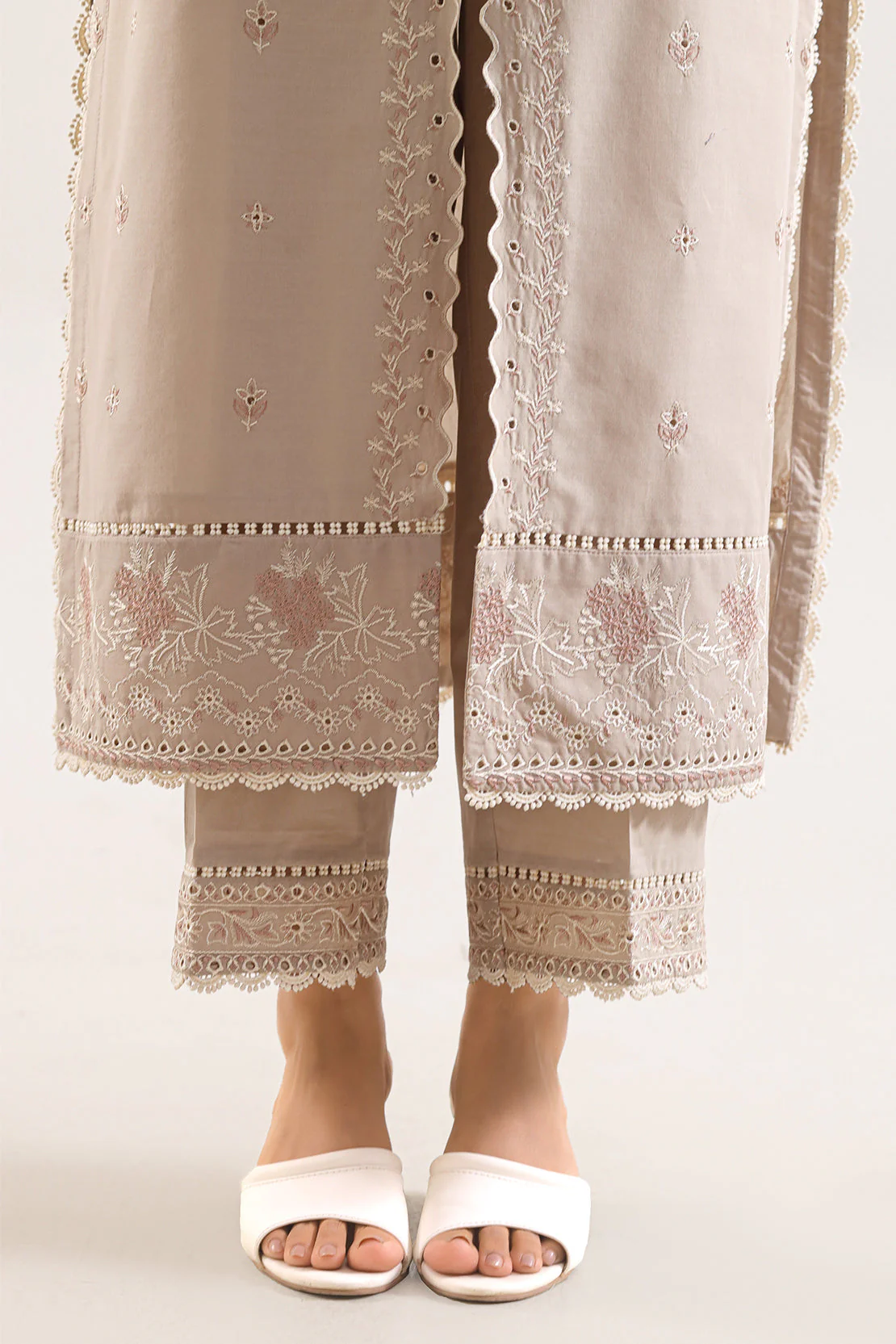 Unstitched Solid Embroidered Cambric 2 Piece (Shirt/Trouser) - Image 5