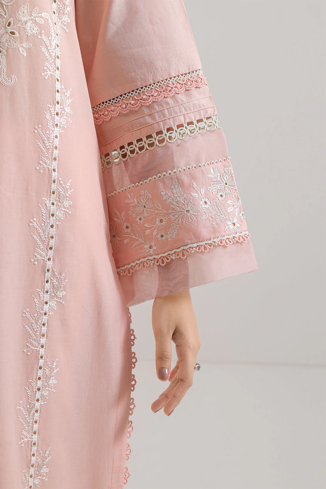 Unstitched Solid Embroidered Cambric 2 Piece (Shirt/Trouser) - Image 4