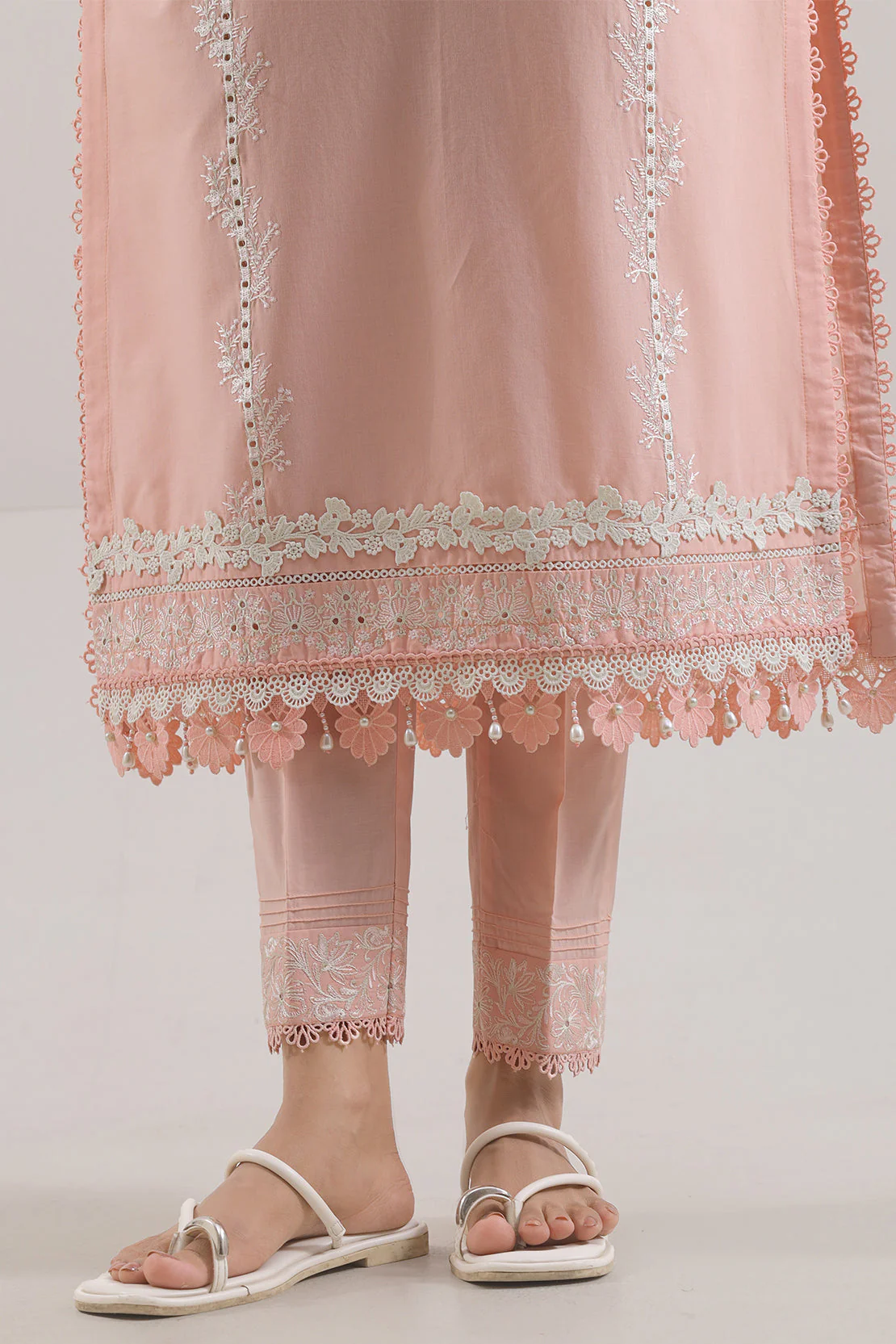 Unstitched Solid Embroidered Cambric 2 Piece (Shirt/Trouser) - Image 5
