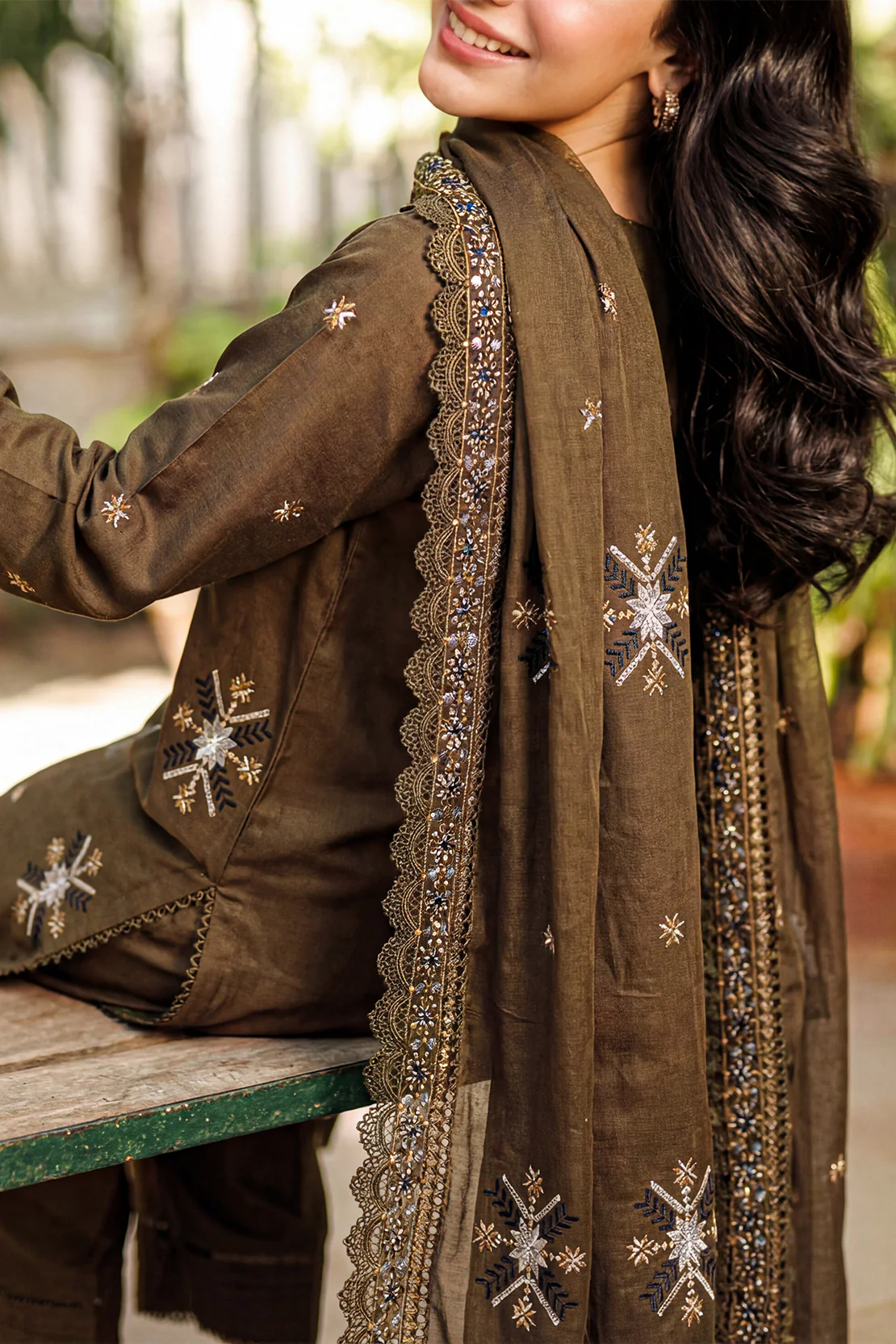 Unstitched Solid Embroidered Cambric 2 Piece (Shirt/Trouser) - Image 3