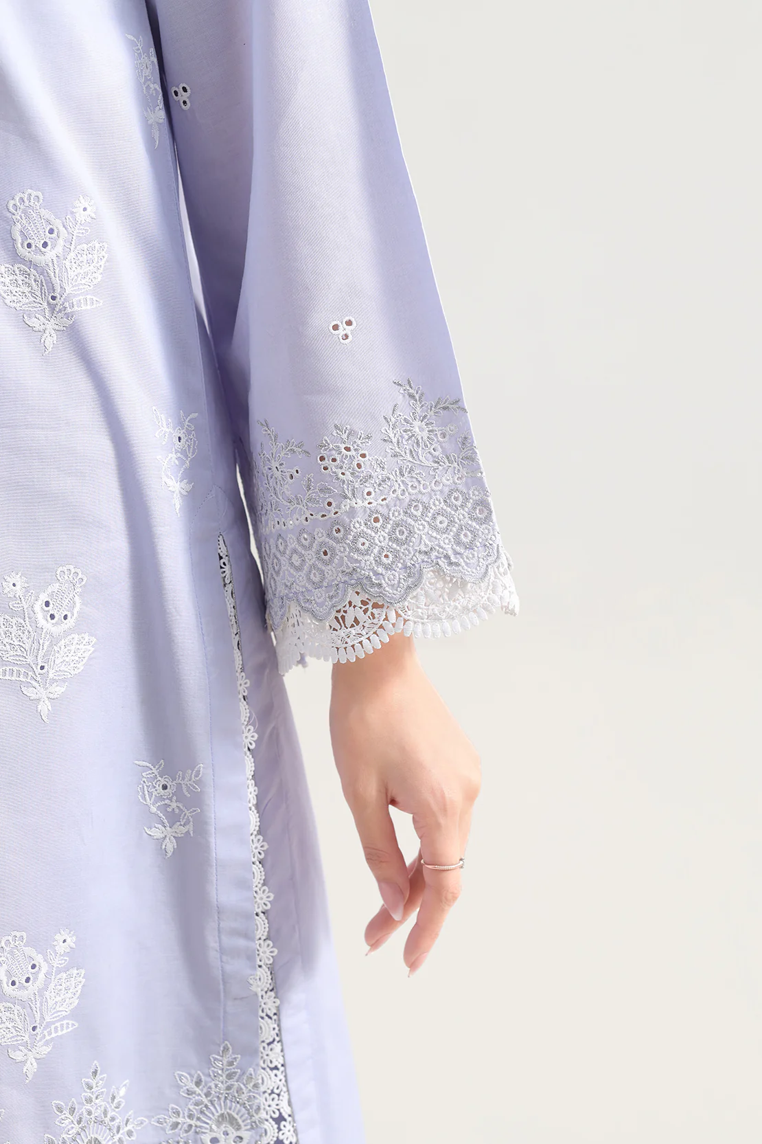 Unstitched Solid Embroidered Cambric 3 Piece - Image 6