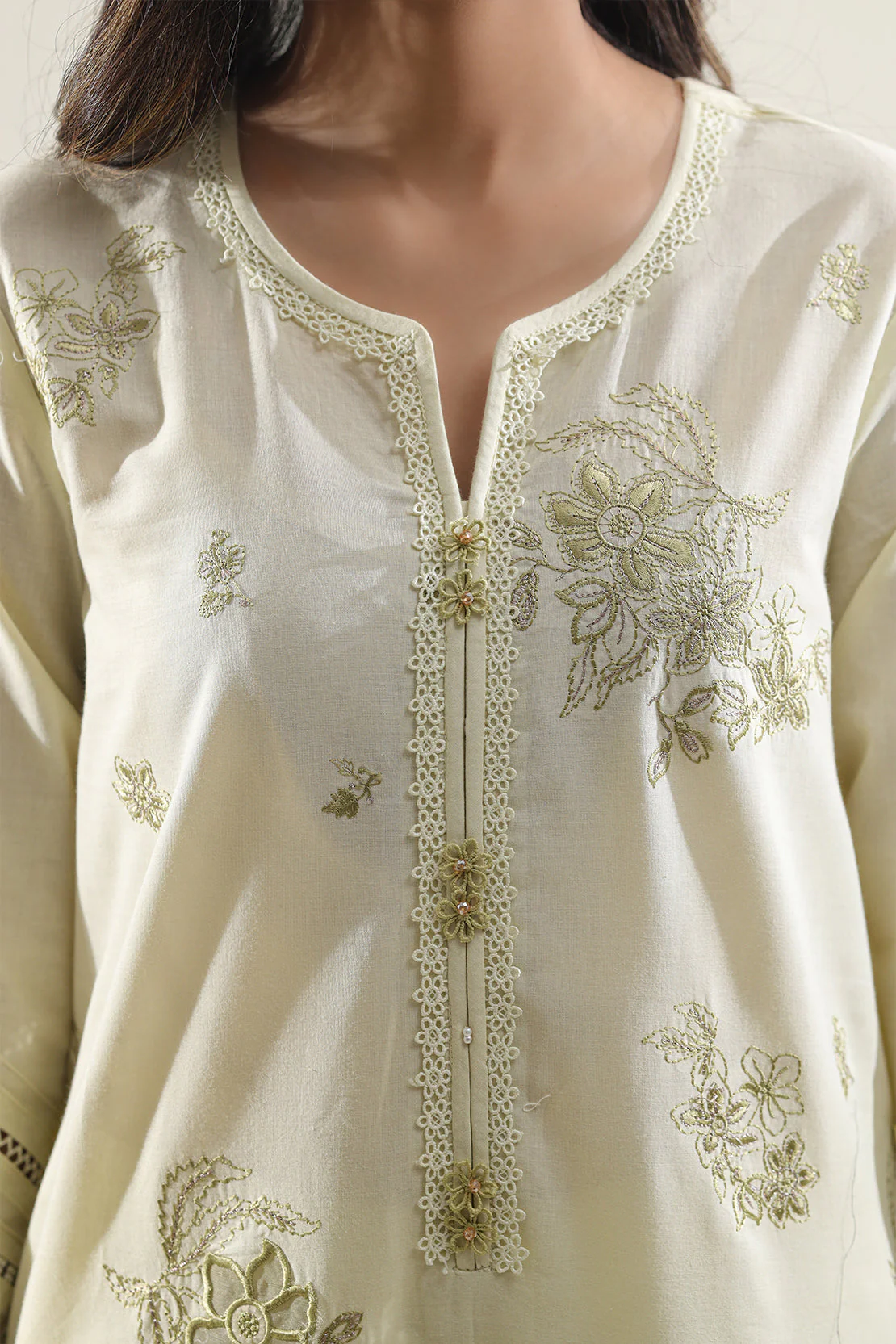 Unstitched Solid Embroidered Cambric 3 Piece - Image 3