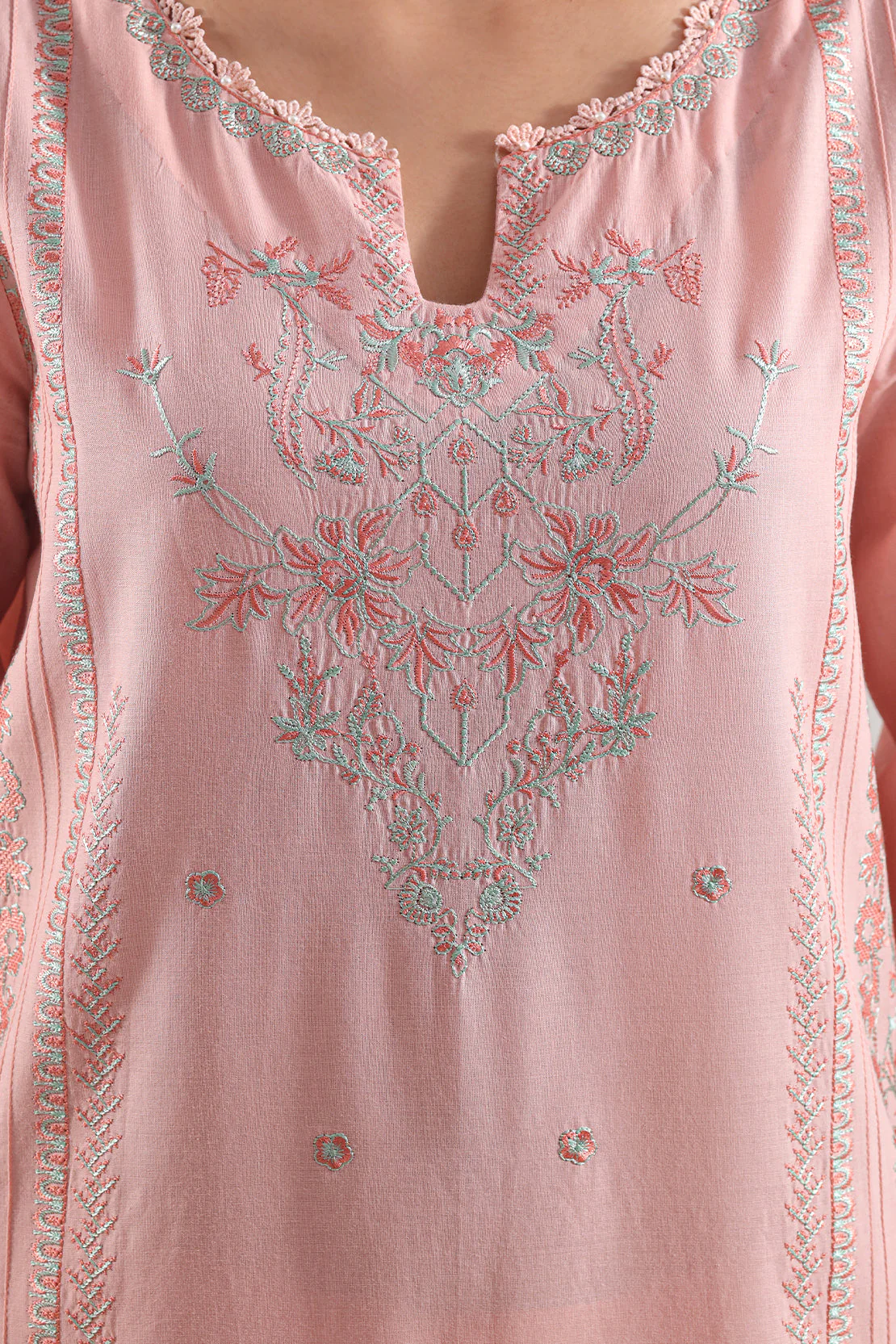 Unstitched Solid Embroidered Cambric 3 Piece - Image 3