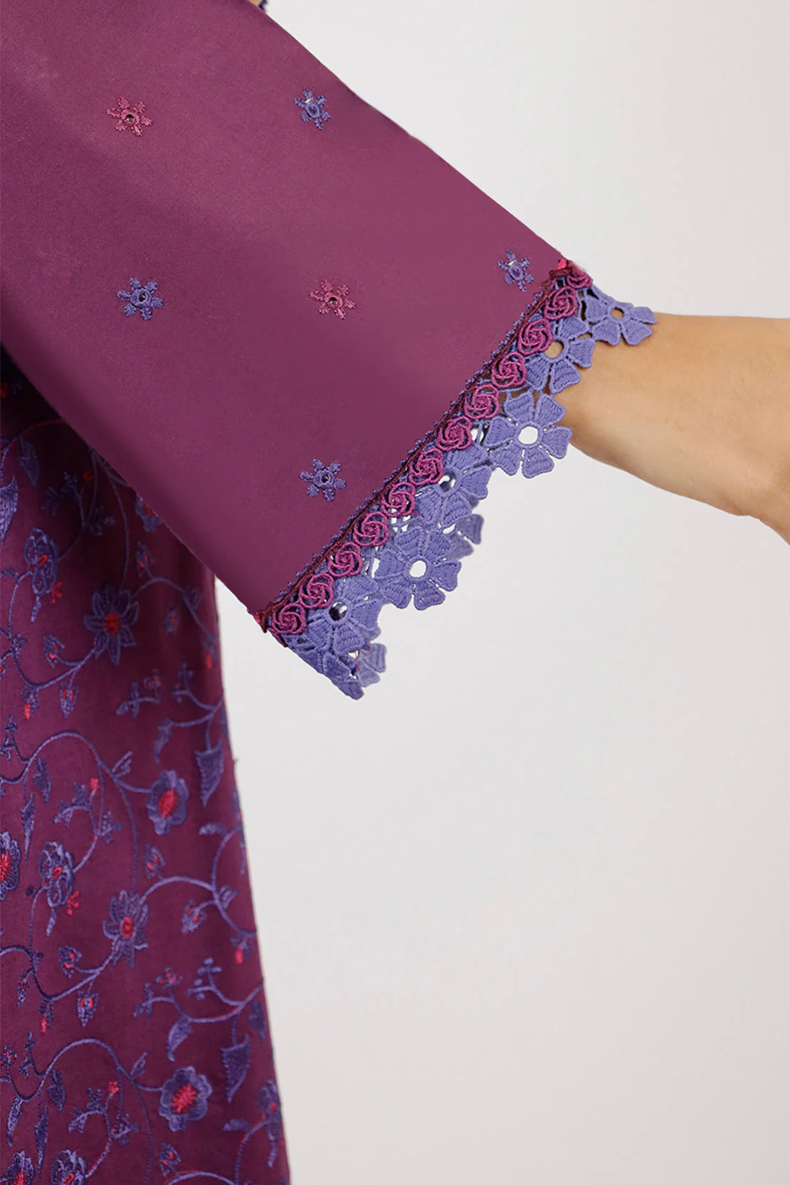 Unstitched Solid Embroidered Cambric 3 Piece - Image 4