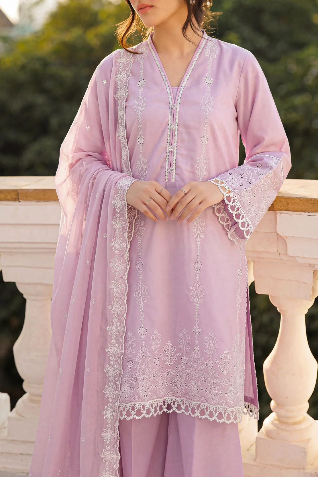 Unstitched Solid Embroidered Cambric 3 Piece - Image 3
