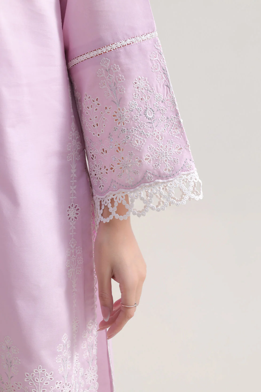 Unstitched Solid Embroidered Cambric 3 Piece - Image 4