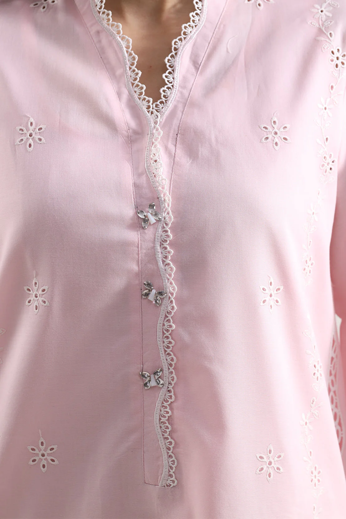 Unstitched Solid Embroidered Cambric 3 Piece - Image 6