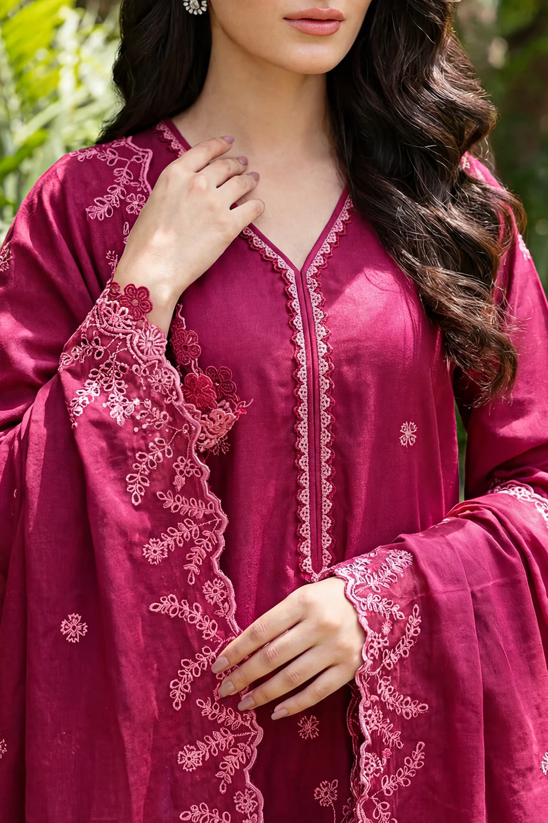 Unstitched Solid Embroidered Cambric 3 Piece - Image 4