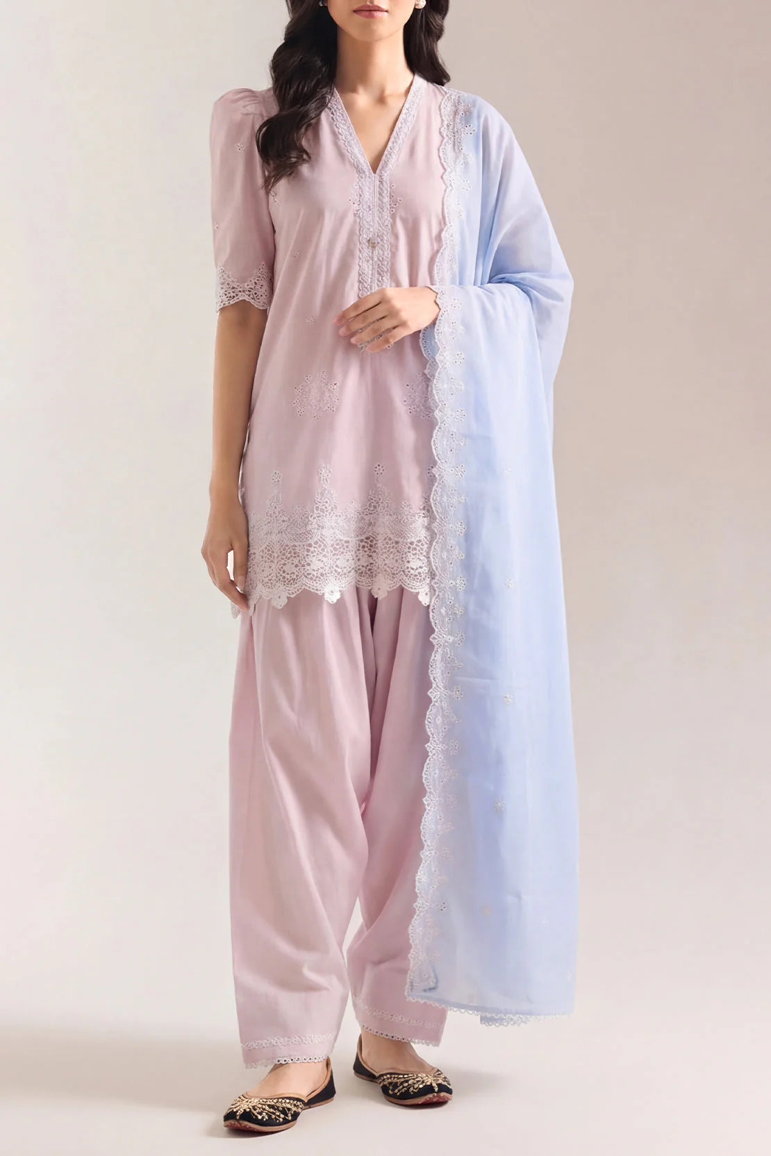 Unstitched Solid Embroidered Cambric 3 Piece - Image 2