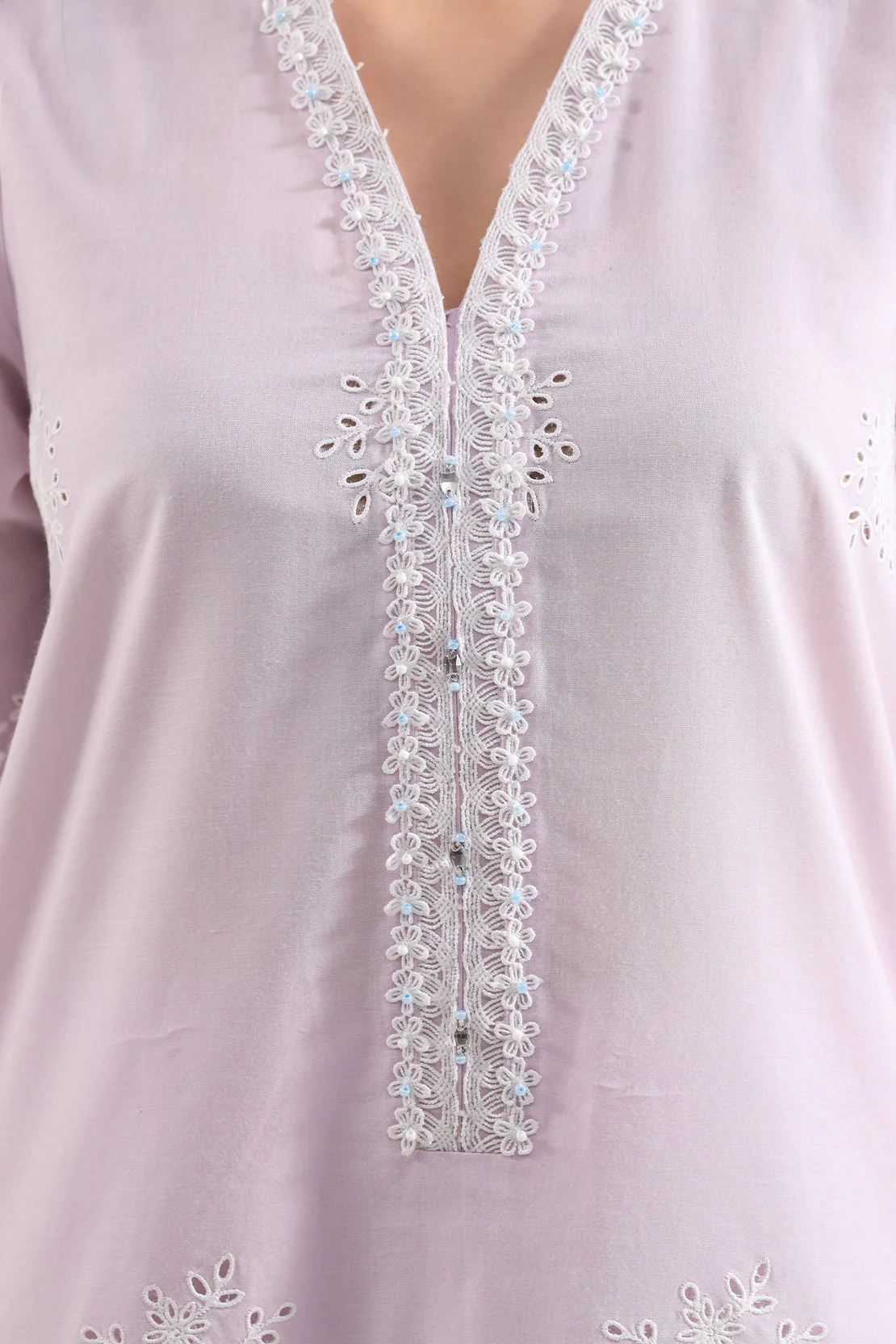 Unstitched Solid Embroidered Cambric 3 Piece - Image 3