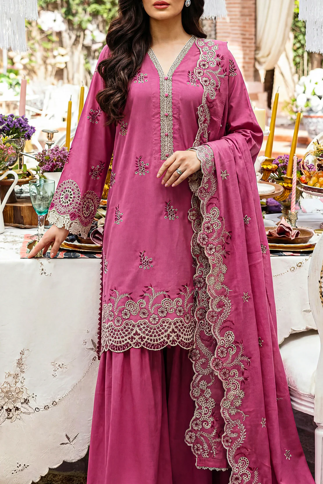 Unstitched Solid Embroidered Cambric 3 Piece - Image 2